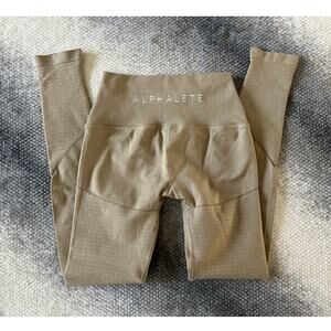 Alphalete Revival Tank High Rise Compression Taupe Leggings Women Size Small